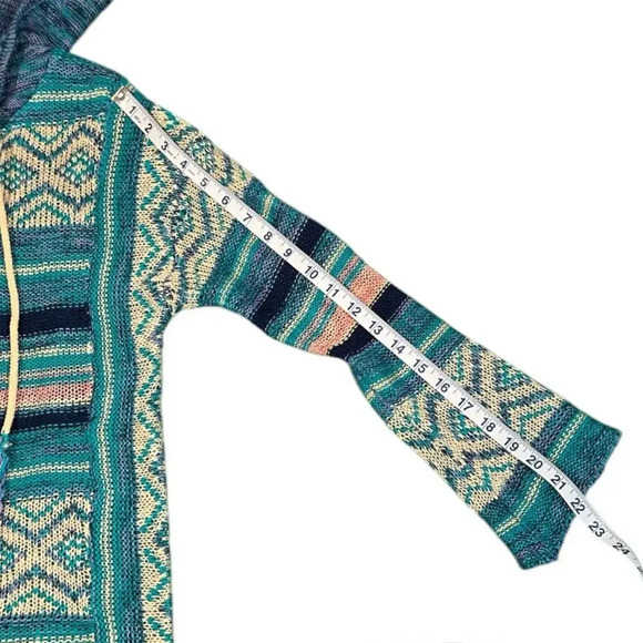 Wrangler Retro South Western Women's Hoodie Bell Sleeve Hobo V-Neck Sweater SZ S - Picture 12 of 12